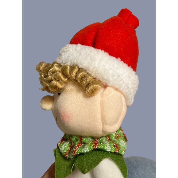 Plush Elf Doll With Curly Hair and Festive Outfit - Picture 4 of 11